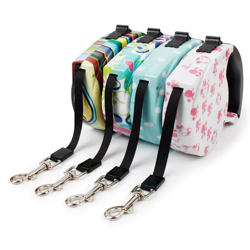 5M Colorful Retractable Dog Leash Extending Puppy Walking Leads Pet Dog Running Leashes Hands Freely Great for Walking Dog