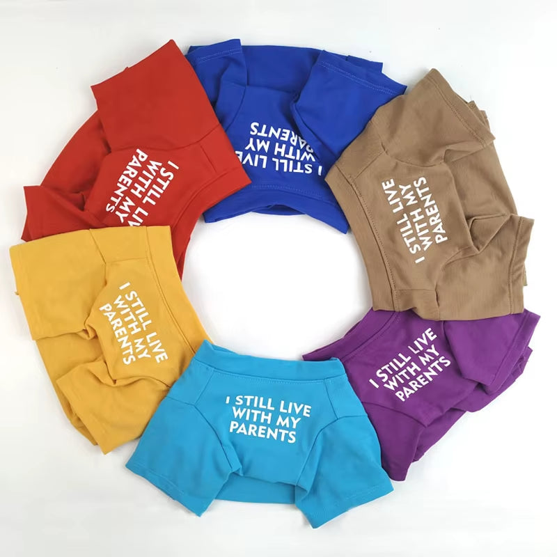 Letters Printed French Bulldog T-Shirt Cotton Dog Shirt Breathable Pet Apparel Puppy Sweatshirt Pibull Clothes for Small Dogs