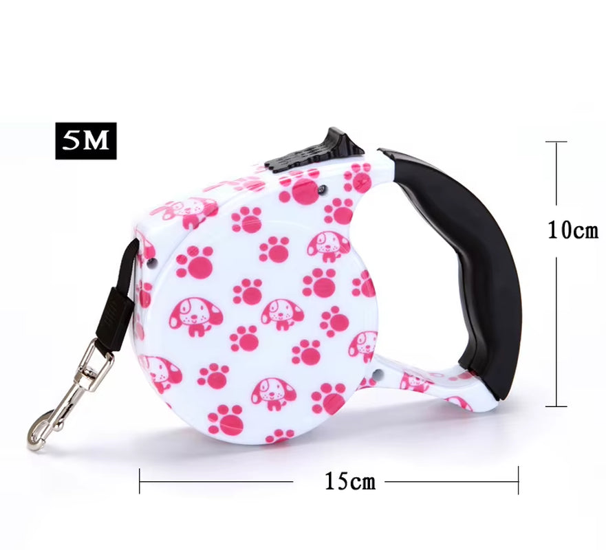 5M Colorful Retractable Dog Leash Extending Puppy Walking Leads Pet Dog Running Leashes Hands Freely Great for Walking Dog